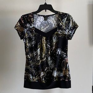 Black Printed Blouse